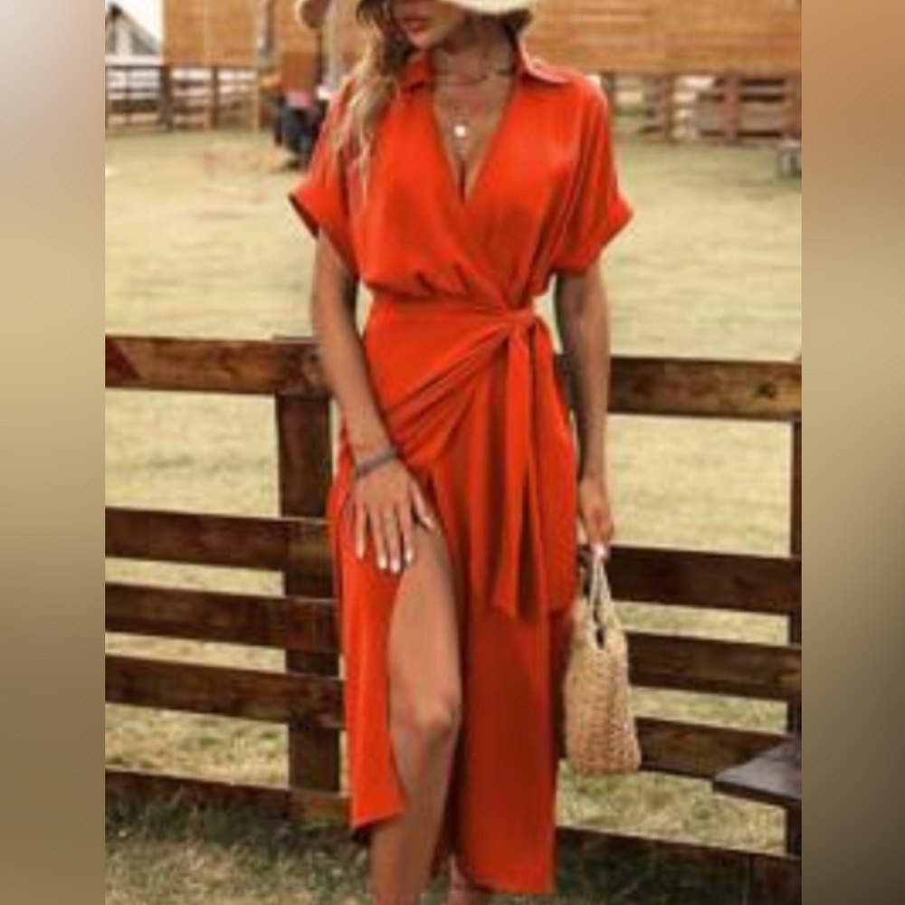 Shein wrap knot dress